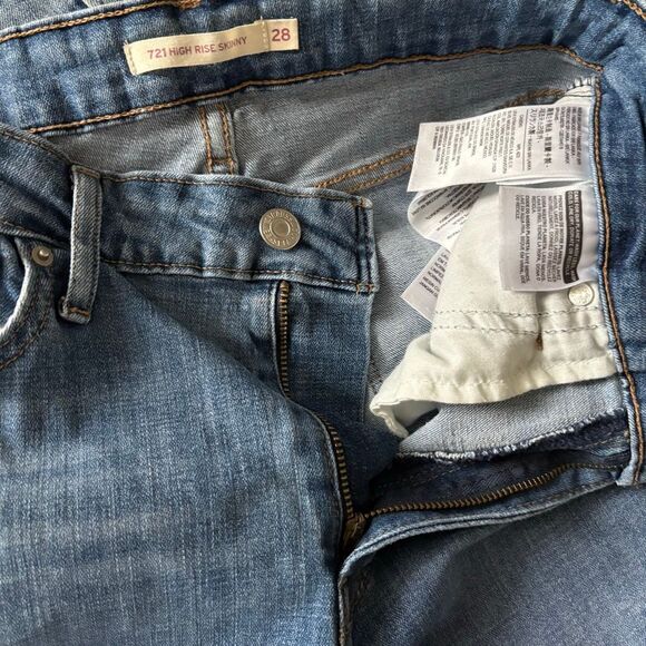 Levi's 721 High Rise Skinny Blue Jeans Women's 28 - Picture 5 of 9